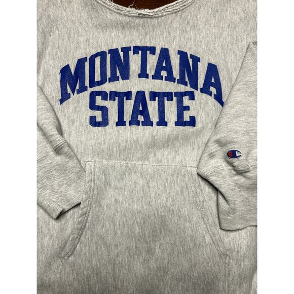 VTG 90s Montana State Champion Reverse Weave Crewneck Made in USA Size M - Picture 9 of 16